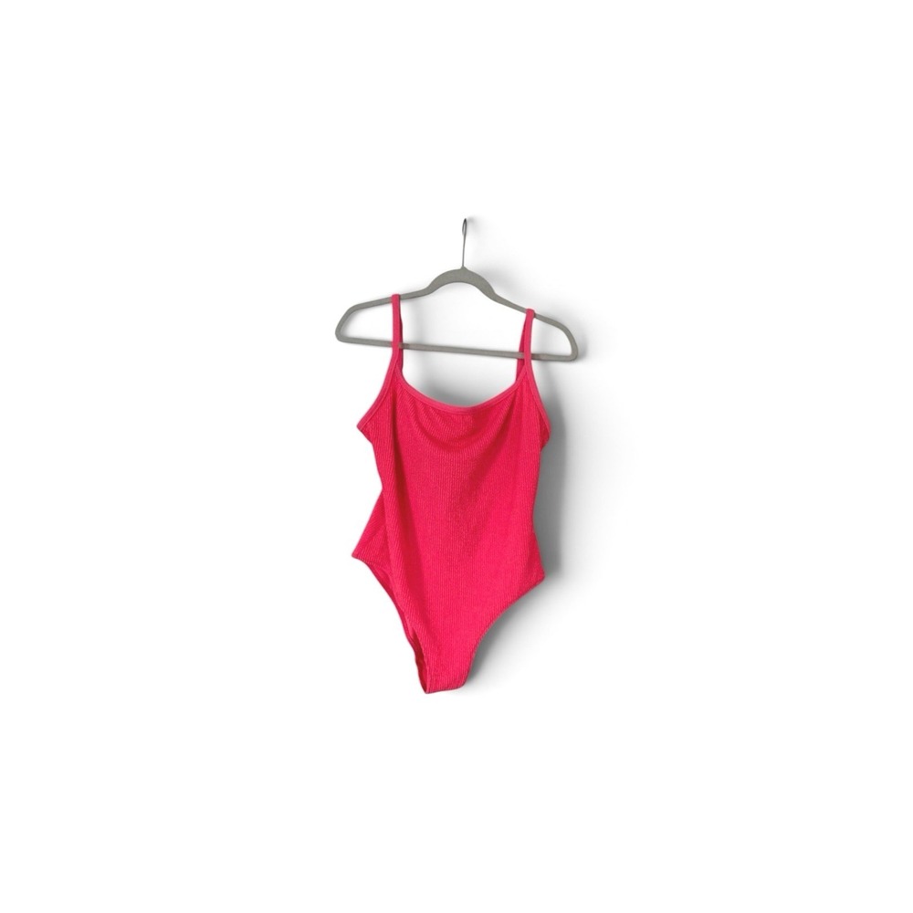 Aerie Real Good Pink Textured One Piece‎ Swimsuit Full Coverage XL Womens